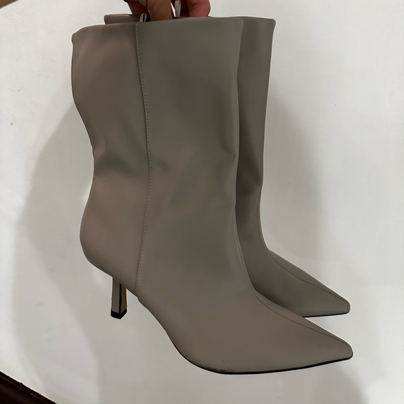 H&M Faux Leather Calf Length Heel Booties - Picture 3 of 5